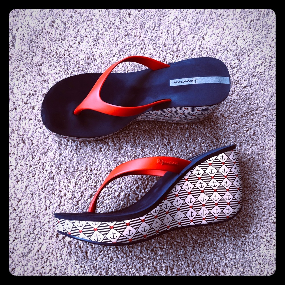 Wedge flip flops